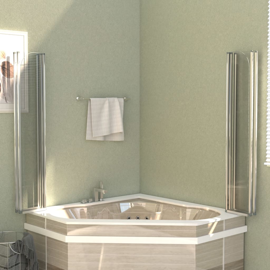 Vidaxl Duschwand für Badewanne, 120 x 140 cm, Gehärtetes Glas, Transparent