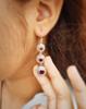 Natural Garnet Dangle Earrings: 925 Sterling Silver Designer Jewelry