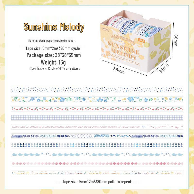 Yuezhen Pastellrand Washi Tape - Niedliches grenzüberschreitendes Journal-Aufkleberband