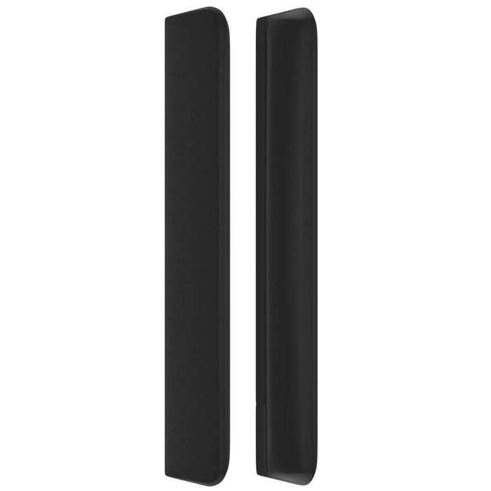 Tête de lit - MAISON EXCLUSIVE - Avec oreilles - Similicuir noir - 203x16x118/128 cm - Pieds bois