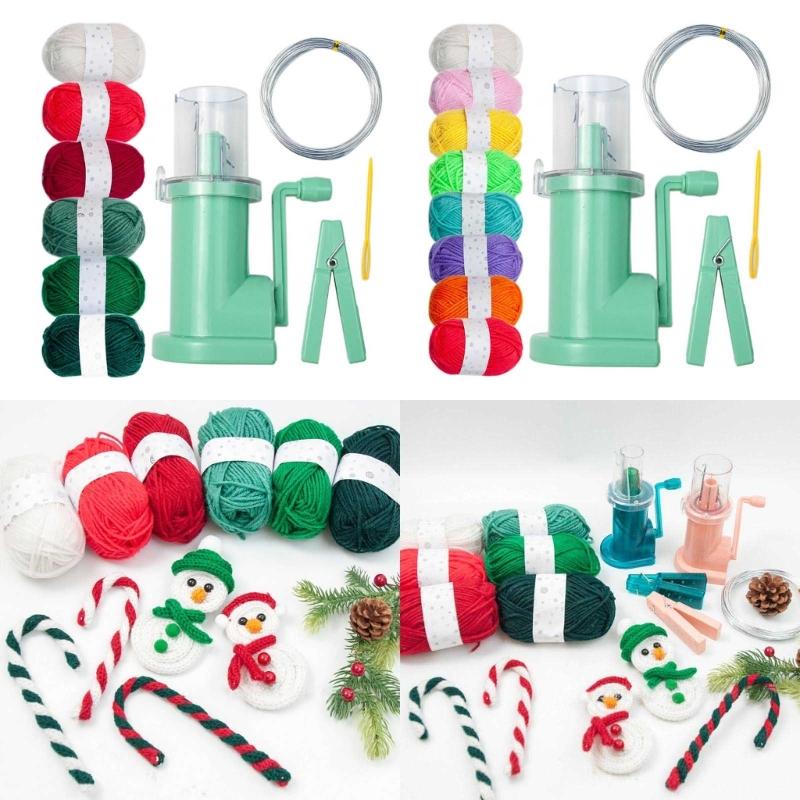 4 Needle Knitting Machine Include Yarns, Bracelet Weave Tool for DIY Bracelet Knitted Craft Christmas Gift Bag Charm