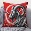 Pillowcase Pc Albino Ram Printed Holiday Theme Cushion Cover with Hidden Zipper Suitable for Sofa Living Room Office Home