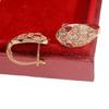 Exquisite Violett-Gold-Plattierte Roségold-Inlaid Zirkon Schlangenohrringe für Damen Luxus Persönlichkeit Koreanische Version Von Farbe Gold Ohrstecker