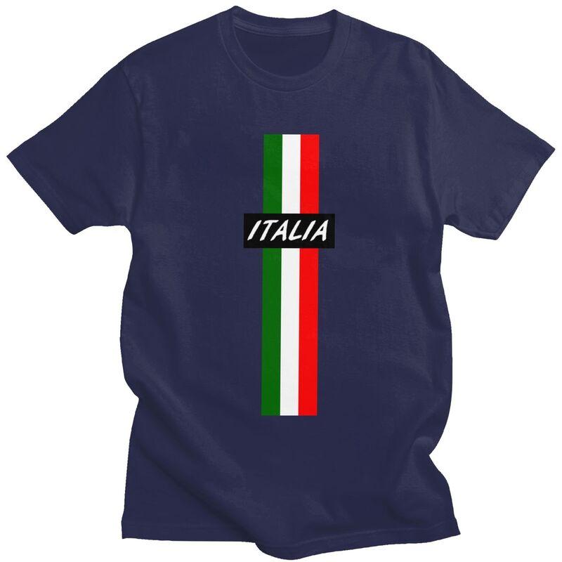 Custom Italy Flag T Shirts Men 100 Cotton Tee Tops Italian Proud Tshirt Short Sleeve Casual Tshirt Clothing