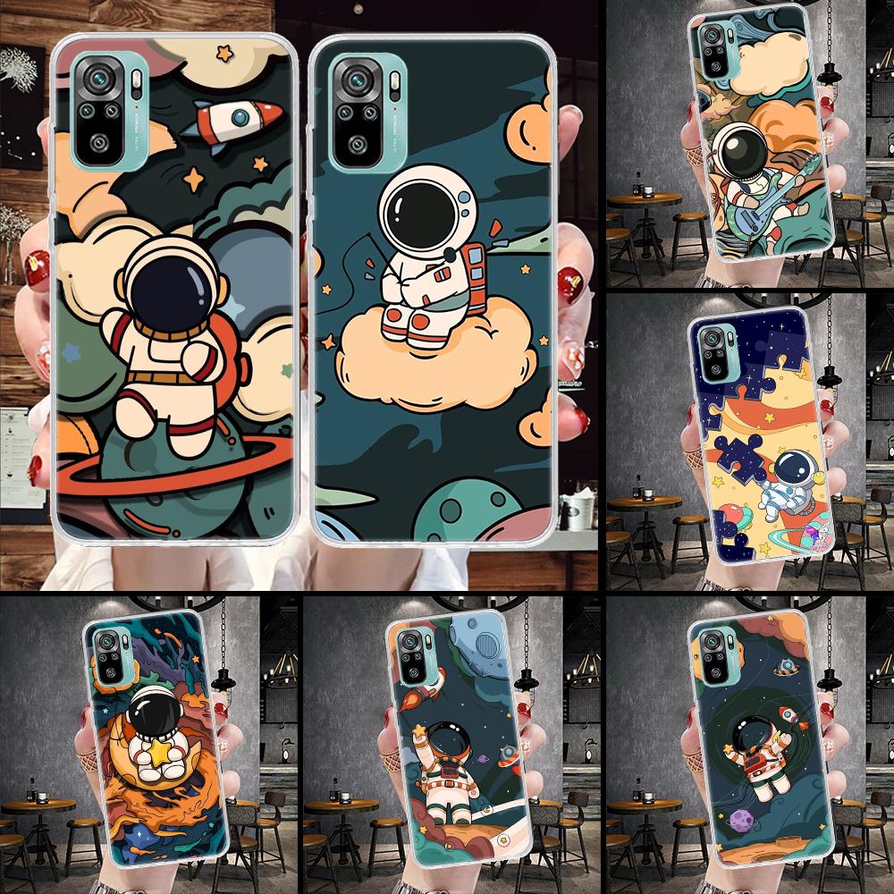 Cartoon Planet Astronaut Star Rocket Soft Phone Case For Xiaomi Redmi Note 15 14 14S 13 12 Pro Plus 12S 11 11S 11E 10 10S 11T 5G