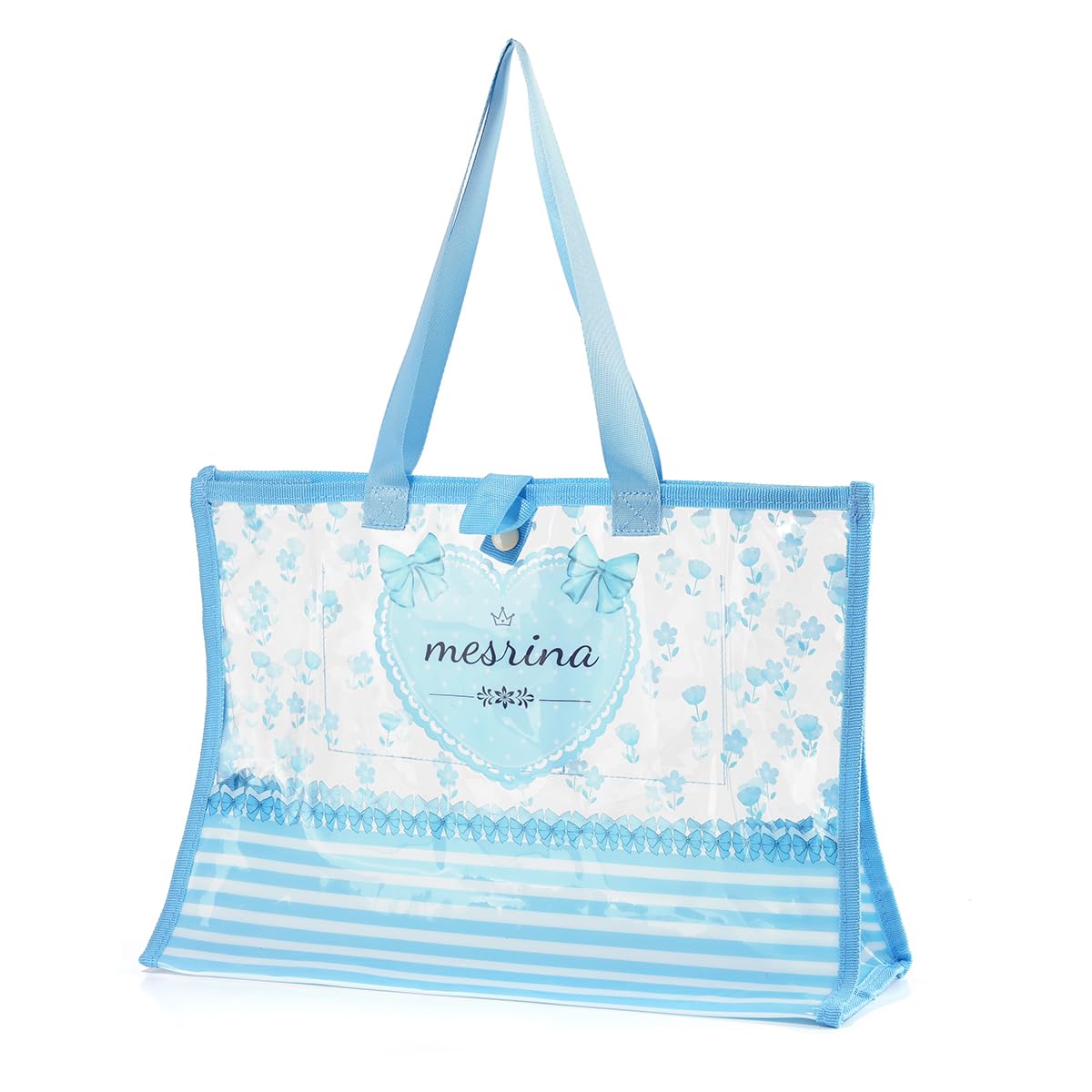 

Pool Bag for Elementary School Beach Swim Floral Ribbon Light [MESRINA] Girls, Students, Bag, Bag, Stylish, Pattern, (Heart, Blue)