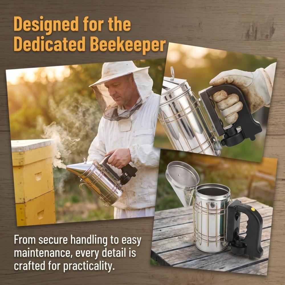 2 Pcs Set Stainless Steel Electric Beehive Smoker Beehive Smoking Tool  Beehive Maintenance