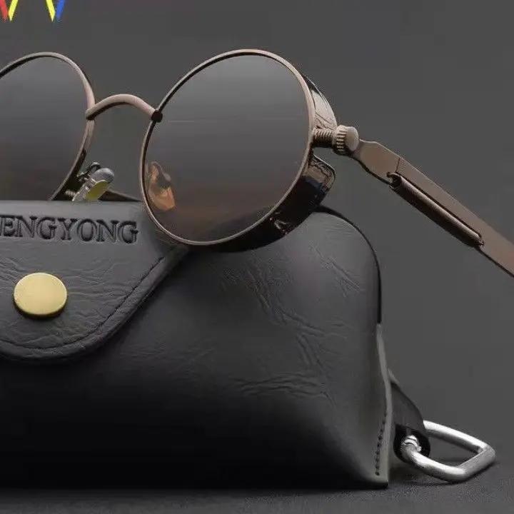 Round Metal Sunglasses Steampunk Women Fashion Glasses Brand Designer Retro Vintage Sunglasses UV4 Oculos De Sol Masculino