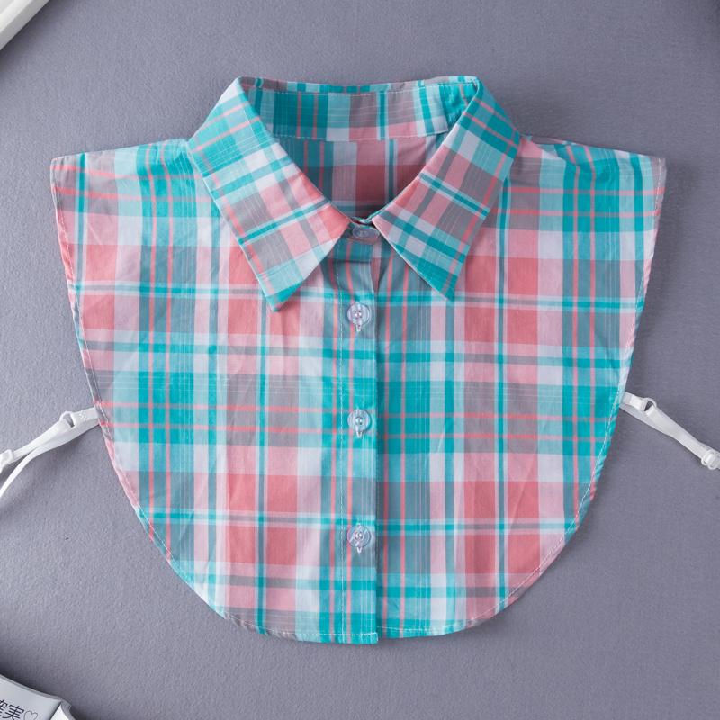 Plaid Fake Collar Female Ladies Detachable Collars For Women Detachable Lapel Shirt False Collars Woman False Blouse Neckwear