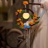 Handmade Rabbit Hoop Lamp Glowing Chenille Stems Craft Bunny Wreath Lantern  Mid-Autumn Festival