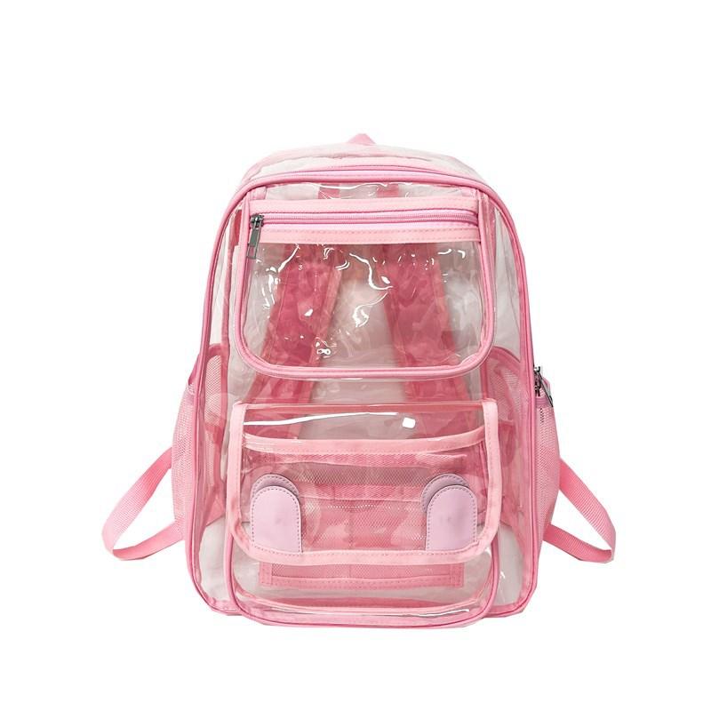 

Amazon school concert transparent backpack, schoolbag, large-capacity student schoolbag рожевий