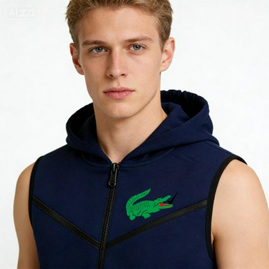 Spring-Autumn Men's Track & Field Hoodie with Chest Stripe and Zipper