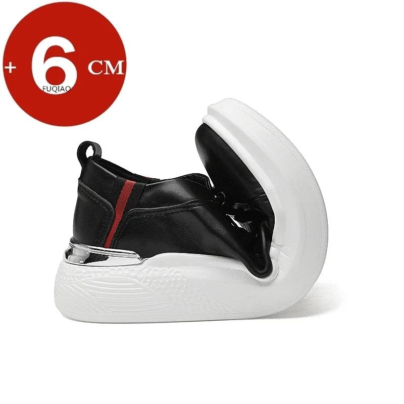 Elevator Shoes for Man Height Increase 6cm 2025 Luxury Sneaker Genuine Leather Men's Hidden Heels Height Casual Leather Shoes