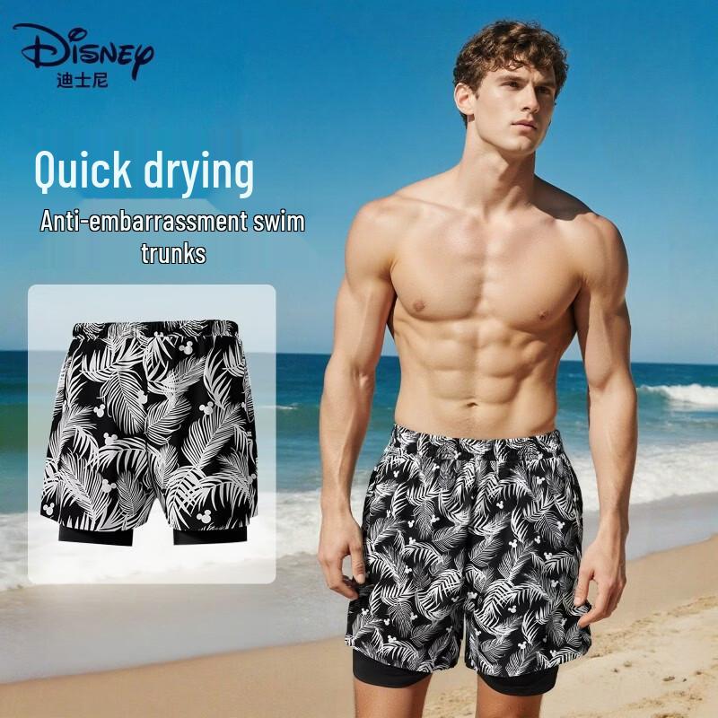 Disney Men's Holiday Mickey Printed Swim Trunks