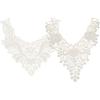 Jili Online 2 Pieces White Floral Collar V-Neck Lace Collar for Charming Sewing Applique