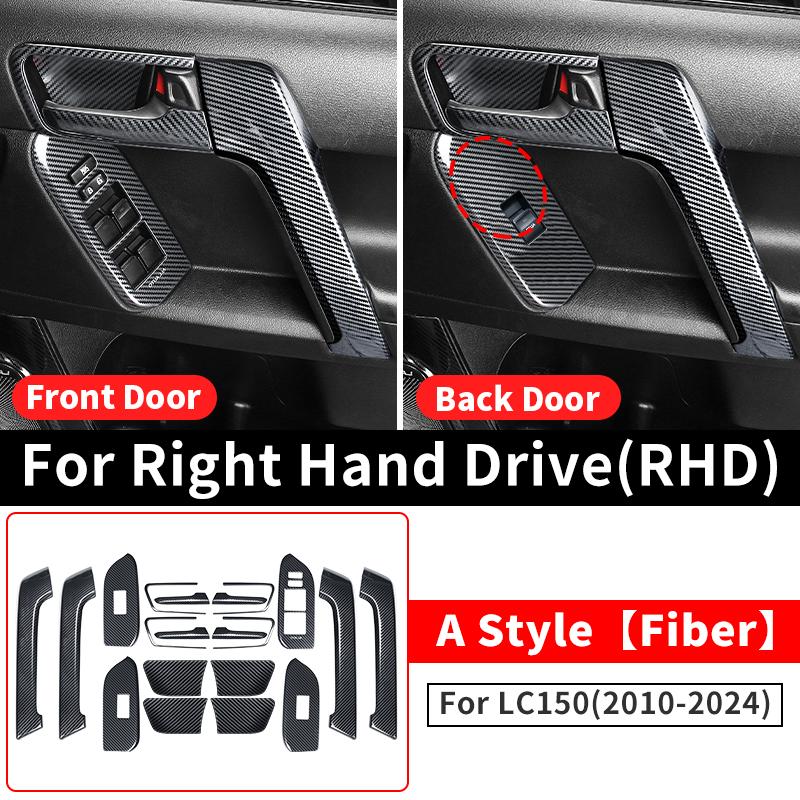 For Right Rudder Toyota Land Cruiser Prado 150 2010-2023 Door Handle Decorative Glass Switch Button LC150 Interior Accessories