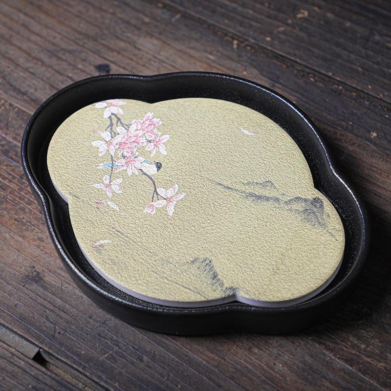 Čínský styl hrubý keramický čajový tácek konvice tácek odvodňovací tácky na vodu čajová souprava podšálek čajový obřad dekorace příslušenství