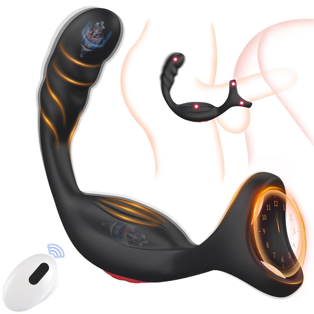 AiFox Anal Electric Anal Vibrator with Anal Beads Vibration Modes Triangular Penis Prostate Anal Perineal Remote Anal Prostate Remote USB Adult Toy