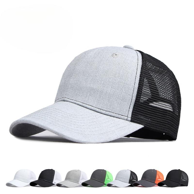 Unisex Summer Mesh Trucker Hat Structured Hard Top Baseball Cap Breathable Color Block Sun Protection Sports Cap for Men Women