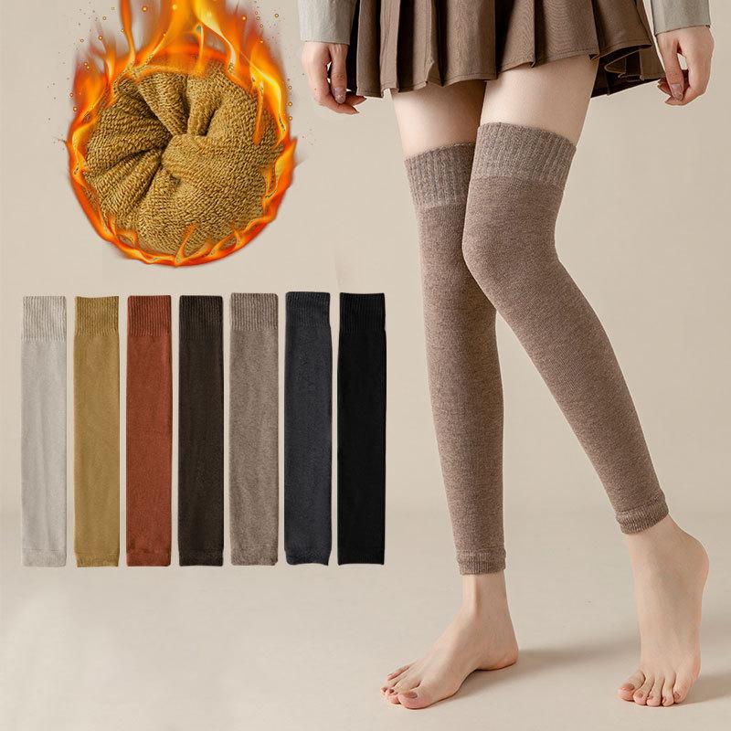 1Pair Over Knee High Footless Leg Warmers Women Warm Winter Knitted Crochet Long Boots Socks Warm Long Leg Warmers Thermal Thigh High Sock
