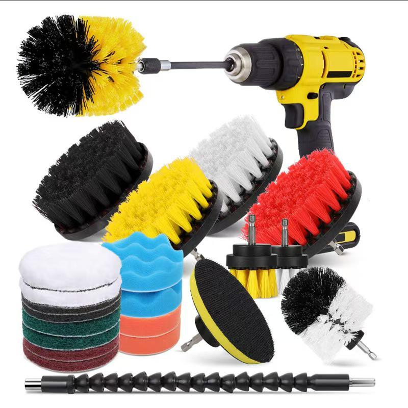 22-Piece Electric Drill Brush Set for Cleaning and Polishing: Stain Removal for Kitchen, Bathroom, and Car.