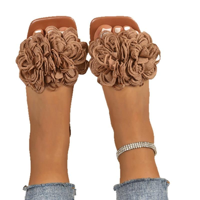 Slippers Women's Summer New Women's Fashion Flowers Word Casual Flat Beach Cool Slippers