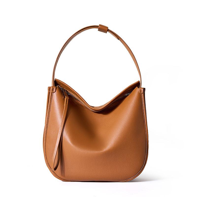Women's Bag Simple Soft Leather Tote Bag Fashion Lazy Wind Large Capacity Shoulder Messenger Bag
