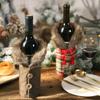Christmas Table Wine Cover Plush Plaid Clothes Skirt Wine Bottle Cover Home Wine Cabinet Decoration