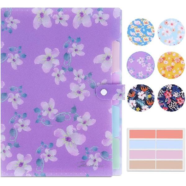 Forest Series Expanding File Folder Stylish Funky Cute Retro Document Organizer with Natural Scenes for Students,Teachers & Freelancers - Blue