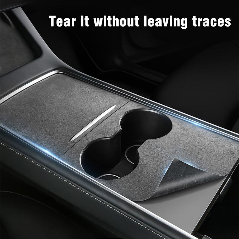 For Tesla Model 3 Model Y - Suede Center Console Cover Protector Central Control Wrap Panel Sticker Film Car Accessories