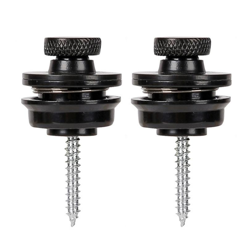 Pack of 2 Guitar Strap Locks Easy to Use Guitars Strap Buttons Metal Texture Bass Straps Locks Metal Guitar Pins