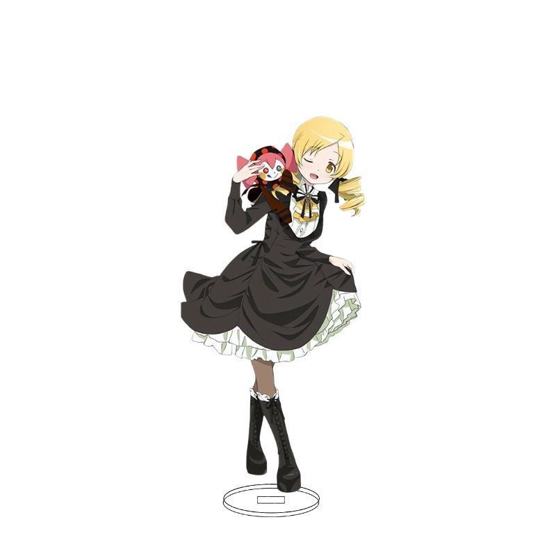Madoka Magica Gothic Skirt Stand Card Acrylic Desktop Collect Figure Model Ornaments Akemi Homura Miki Sayaka Standing Sign Gift
