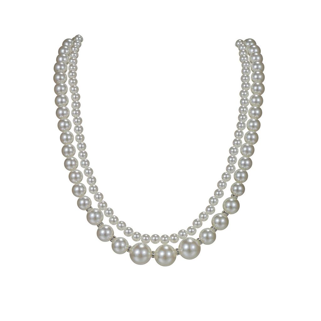 Jewelry, Exaggerated Large Pearl Temperament Neck Chain, Fashionable Versatile Collarbone Chain, Multi-Layer Beaded Necklace For Women