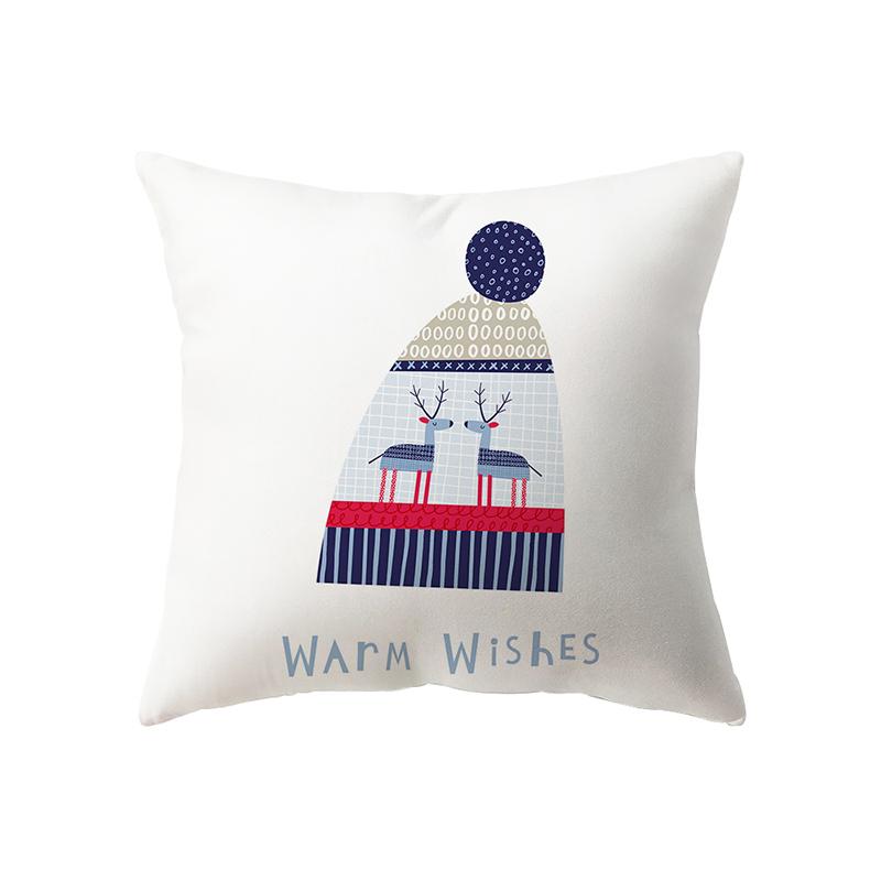 Christmas Decoration Santa Claus Print Pattern Cushion Cover Home Living Room Sofa Decoration Square Pillow Pillow Cover