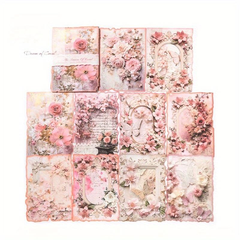 1PC Papel Material Serie Jardín Secreto Tema Flor Retro Cuaderno Bolsa Dolor Fondo Decoración DIY Base de Papel