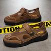 2024 Summer New Genuine Leather Breathable Outdoor Beach Sandals Men's Creek Wading Shoes Soft Sole Durable Casual Leather Shoes