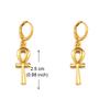 Anniyo 2.5cm Ankh Earrings for Women Girls African Egypt Nile-Key Traditional Ancient Egypt Ethnic  #342806