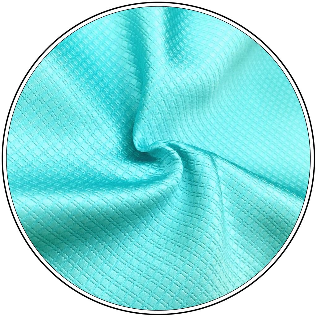 SHLAX&WING Necktie and Pocket Square Set, Solid Color, Aqua Indigo Silk, 147cm x 8cm
