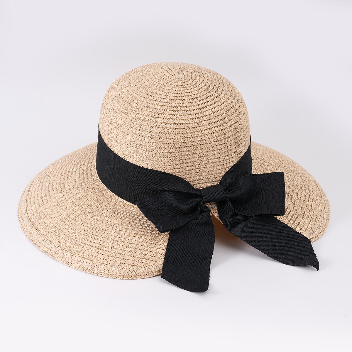 

Split Bow Straw Hat Women s Summer Sunscreen Sun Hat Premium Versatile Foldable Big Brim Sun Hat M（56-58cm）