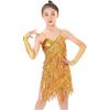 With Gloves Kids Latin Dance Dress Tassel Dance Performance Outfits  Children Girls