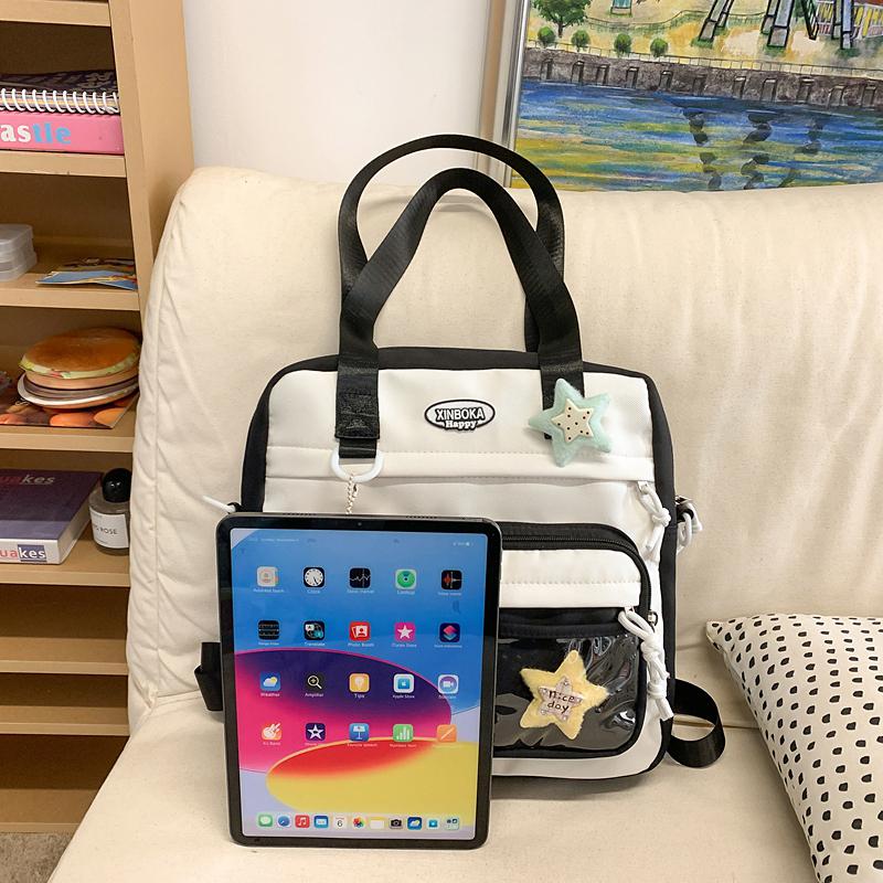 Damska Torba na Ramię Color Block Styl College Studencka Torba Crossbody Torba na Książki do Klasy