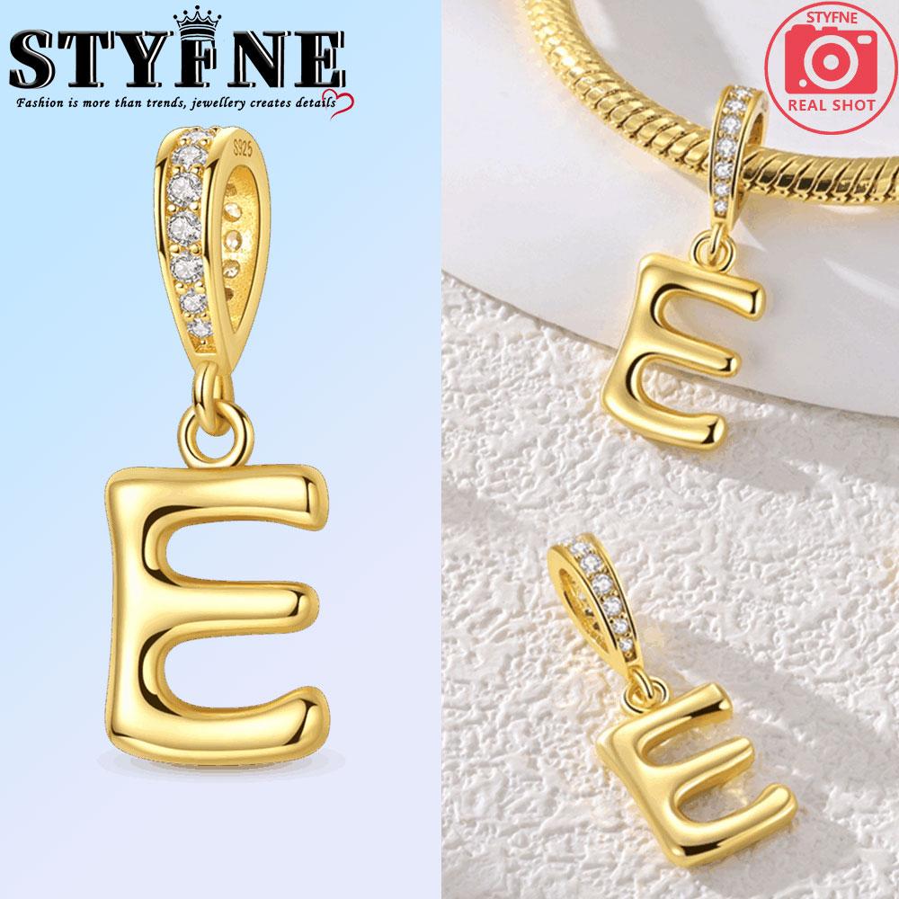 Fit Original Bangle Bracelet Diy A-Z Alphabet Charms Bead Copper Zircon Love Letter Dangle Pendant Jewelry Gift