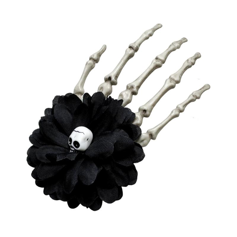 

Halloween Skeleton Hands Bone Hair Clips Gothic Devil Claw Alligators Barrettes for Women Girls Hair Accessories Gift чорний