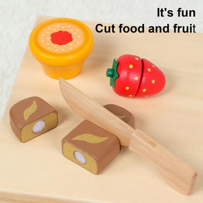 9Pcs/Set Toddlers Kitchen Playset Simulated Food Accessories Boys Girls Wooden Pretend Play Food Cutting Breakfast Educational Toy Kit
