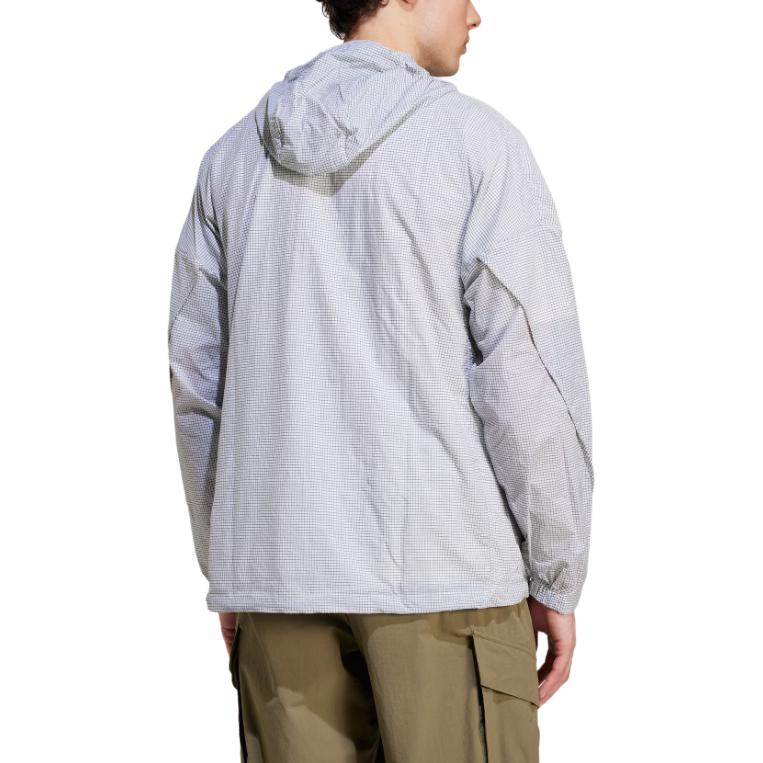 Adidas Terrex Xploric Ss25 Wind Anorak Outdoor Half-Zip Sports Loose Hooded Jacket Men Jacket White JF1504