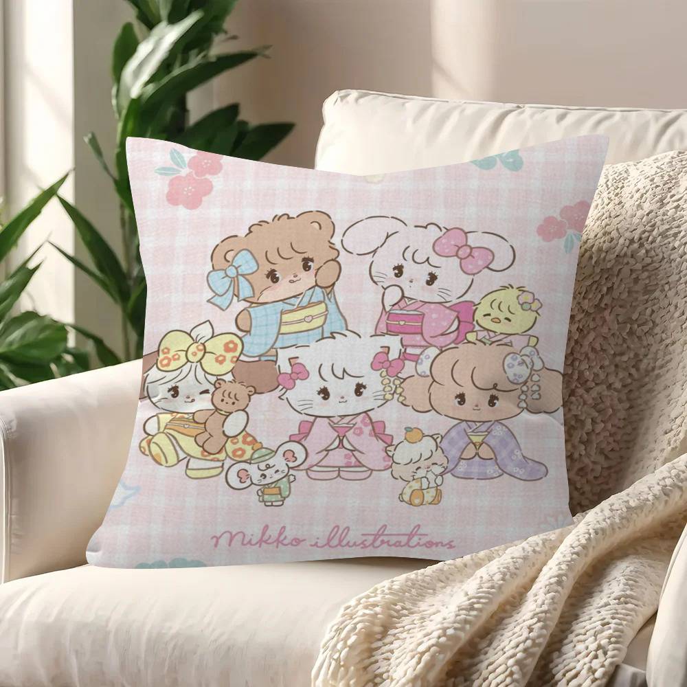 Cute M-Mikko Anime I-Illustrations Personalized Picture Text Home Decorative Pillows Household Gifts 45X45Cm