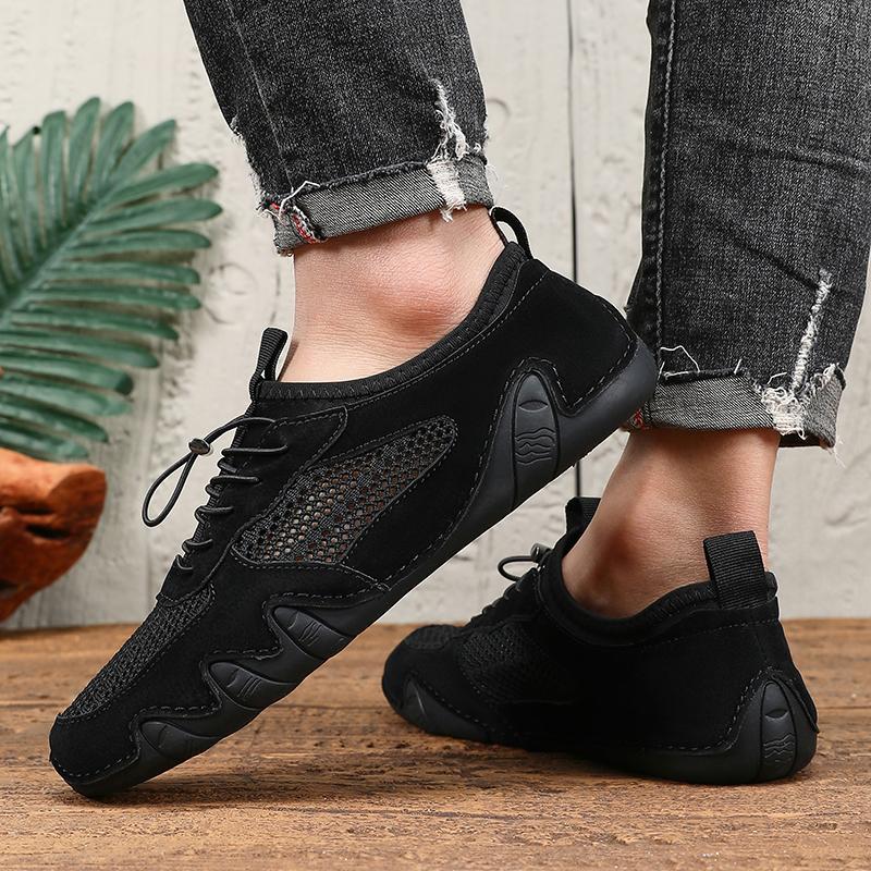 Fashion Man Sneaker Lightweight Mesh Handmade Loafers Luxury Sports Flat Bottom Driving Shoes Outdoor Mocasin Shoes Zapatos De Hombre
