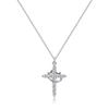 Hot Selling Diamond Inlaid Cross Pendant for Women, Rotatable, Fashionable and Versatile, Light Luxury Crown Necklace, Collarbone Chain