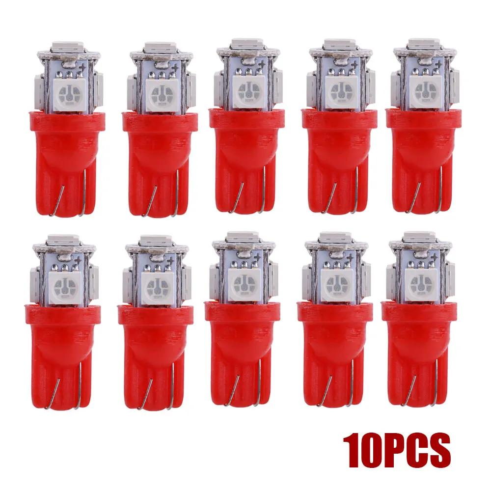 10Pcs Car Wedge Tail Lamp Universal Car T10 158 192 194 168 W5W 5050 SMD 5 LED Light Car Decoration Bulb Auto Light Accessories