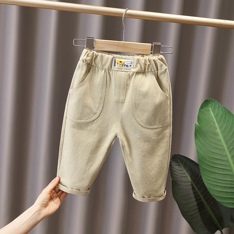 Boys' Spring 2022 Casual Korean Cotton Pants for Small & Medium Children